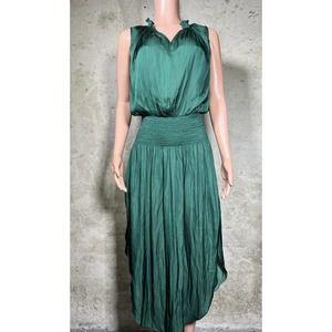 Halston Heritage Green Midi Dress